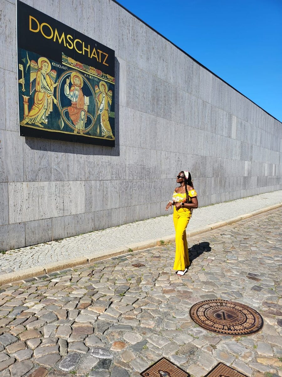 Taiwo exploring a European city on a curated solo itinerary