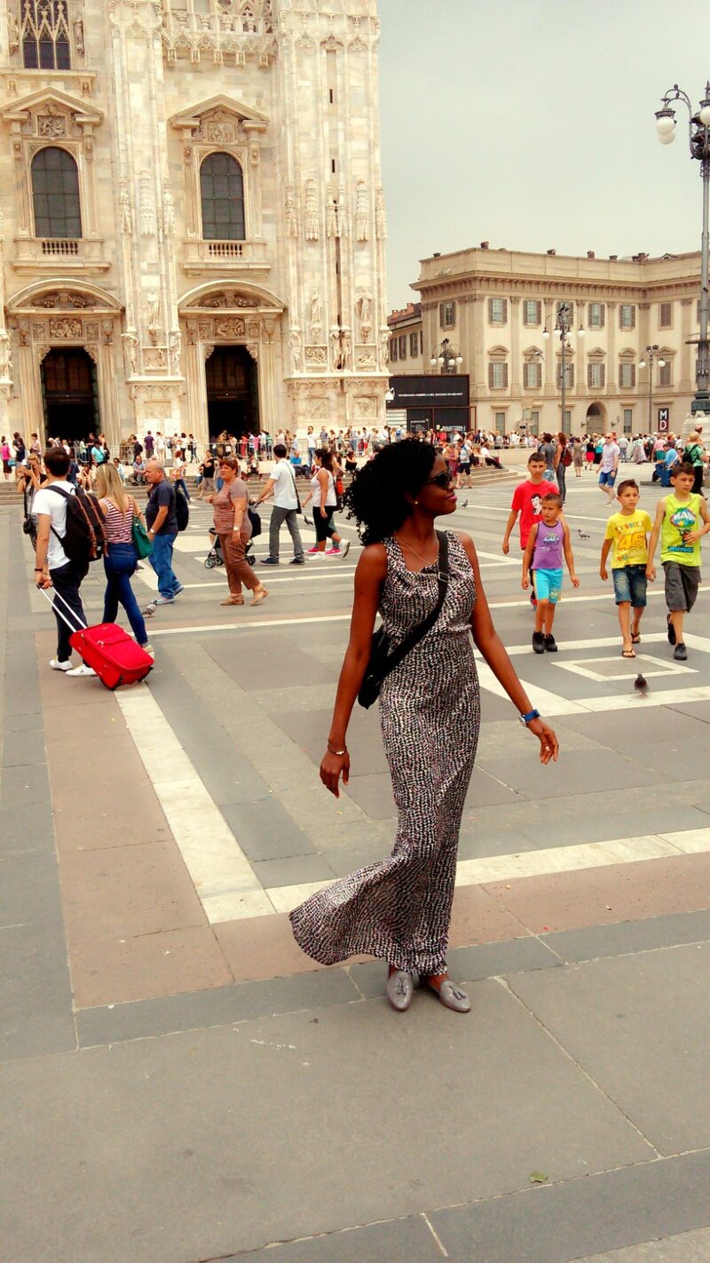 Taiwo at the Piazza del Duomo in Milan, Italy